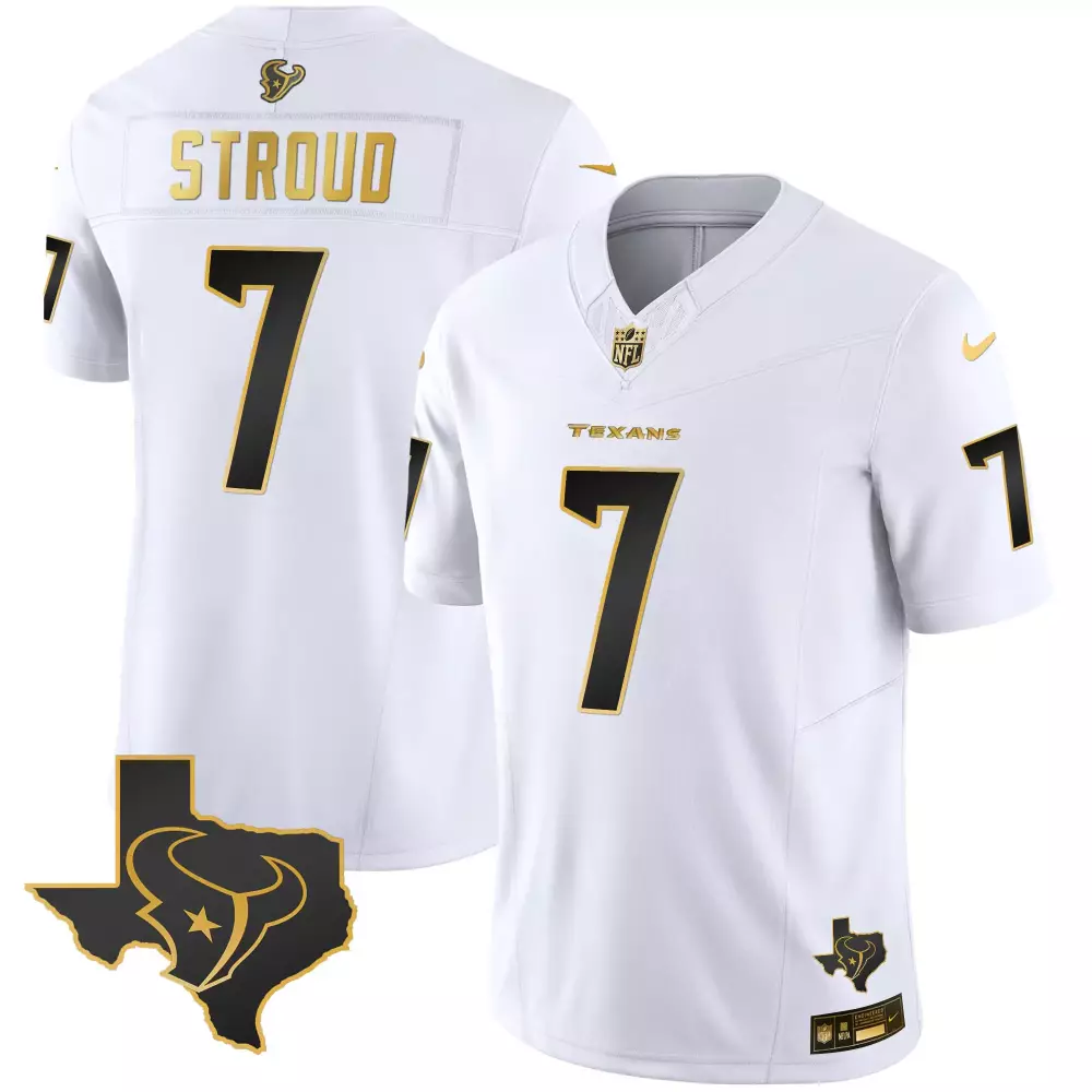 C.j. Stroud 7 Houston Texans Jersey White Lunar New Year Men NFL Alternate Black