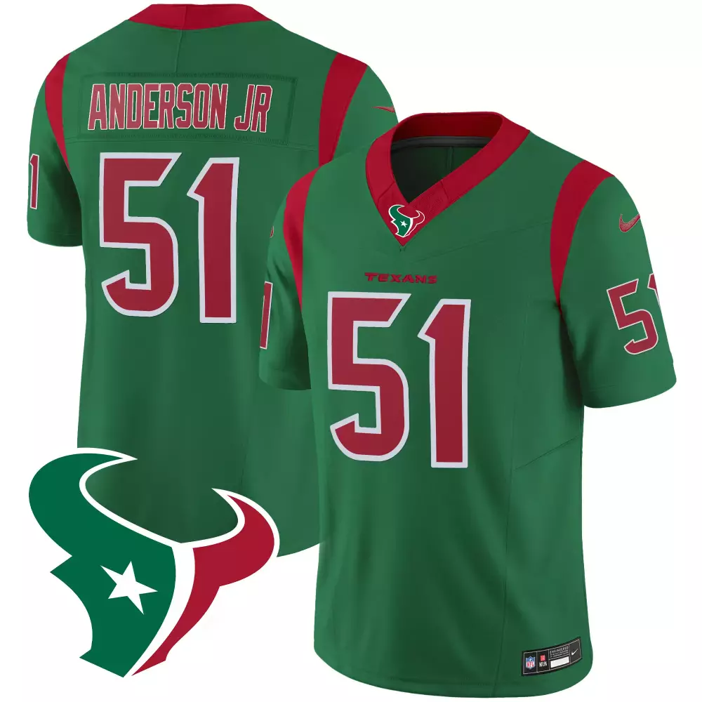 Will Anderson Jr. 51 Texans Jersey Green Men Alternate Red Stitched