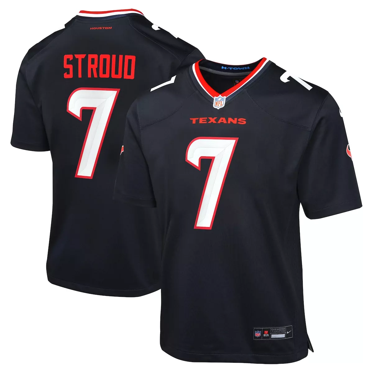 C.j. Stroud 7 Texans Jersey Black Men Replica White Red Game