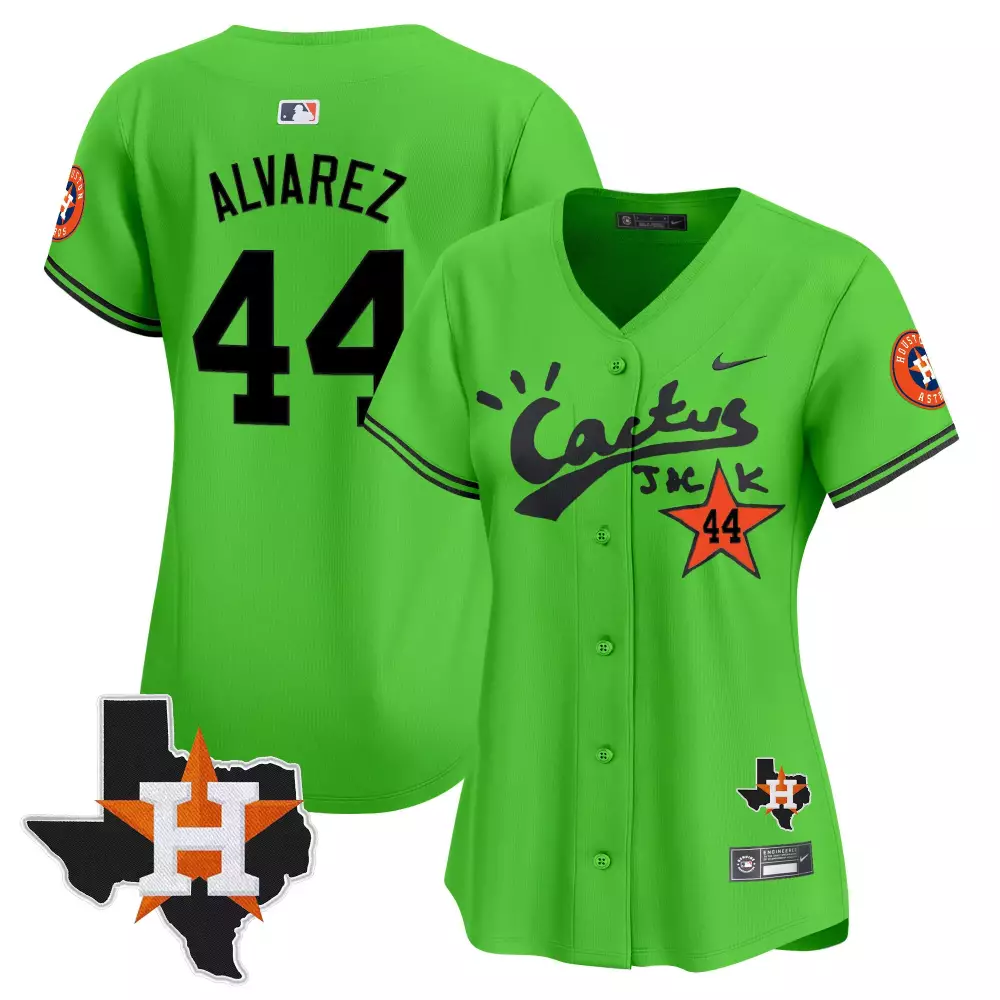Yordan Lvarez 44 Houston Astros Jersey Lime Green Cactus Jack Texas Circular Men