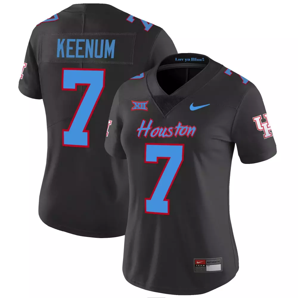 Keenum 7 Houston Jersey Black Xii Women Light Blue Red Vapor v3 All Stitched