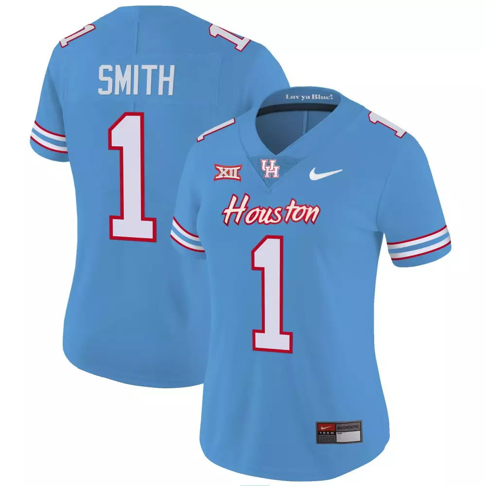 Smith 1 Houston Jersey Light Blue Luv Ya Blue! Authentic Women Red White Vapor v5