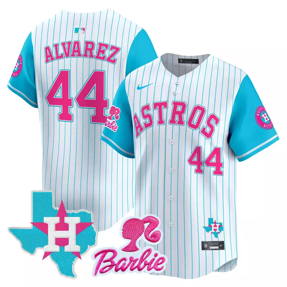 Yordan Lvarez 44 Houston Astros Jersey White Barbie Texas Shape Men Alternate Light Blue