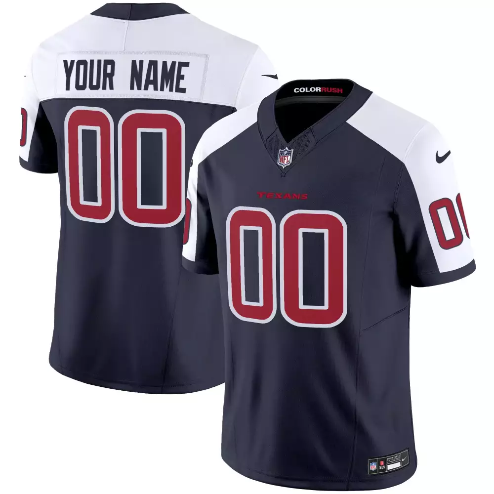Custom Houston Texans Jersey Navy Blue Men Color Rush White Red Alternate Vapor All