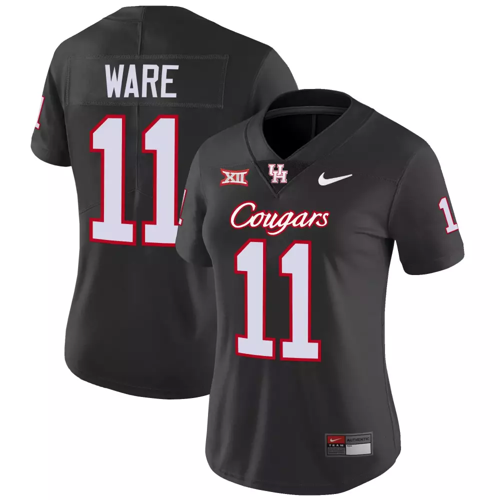 Ware 11 Houston Cougars Jersey Black Big Women Red White Vapor v4 All Stitched