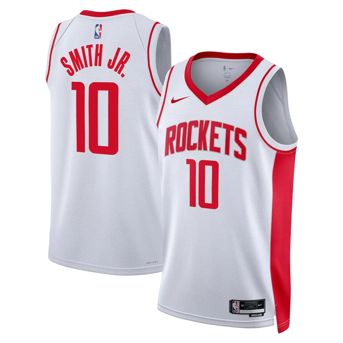 Jabari Smith Jr. 10 Rockets Jersey White Men Red Unisex