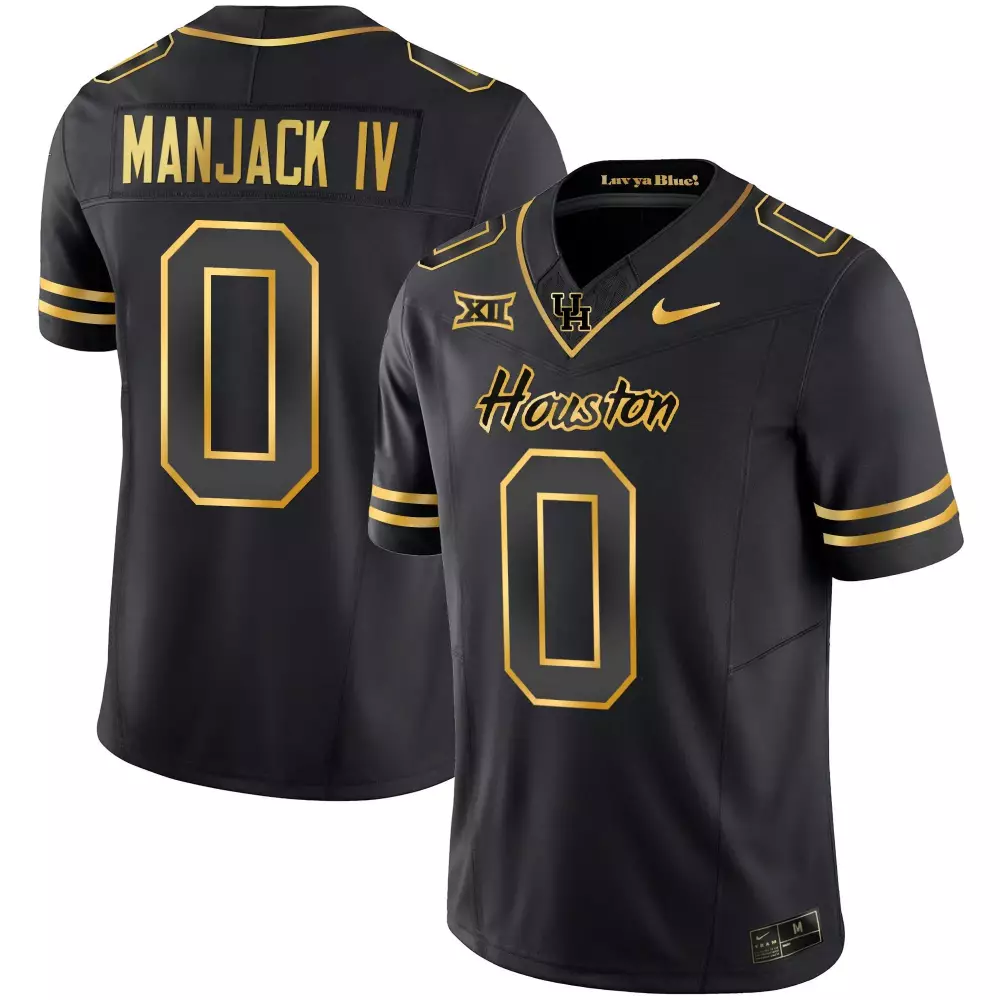 Bennett Iv Houston Jersey Black Men Gold All Stitched