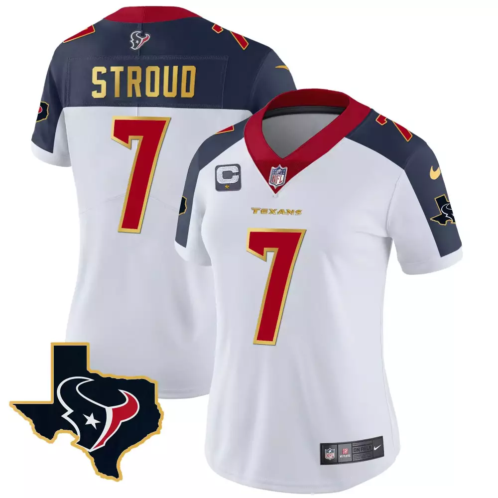 C.j. Stroud 7 Texans Jersey White Men Player Alternate Navy Red Vapor All Stitched