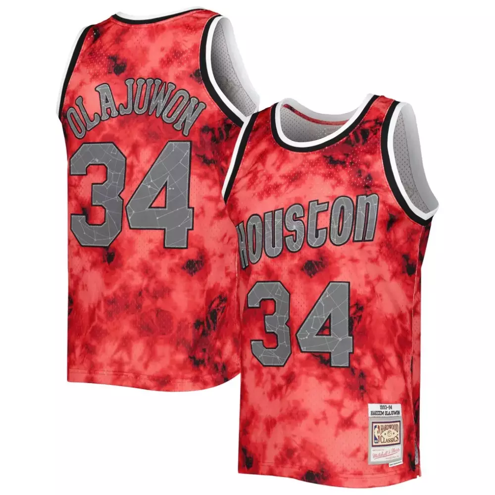 Hakeem Olajuwon 34 Houston Jersey Red 1993-94 Hardwood Classics Men Custom Design