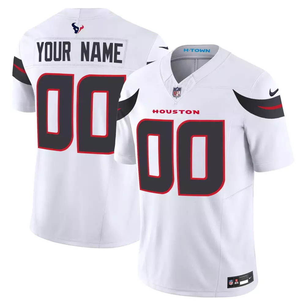 Custom Houston Texans Jersey White Men Default Red Black Vapor Limited All Stitched