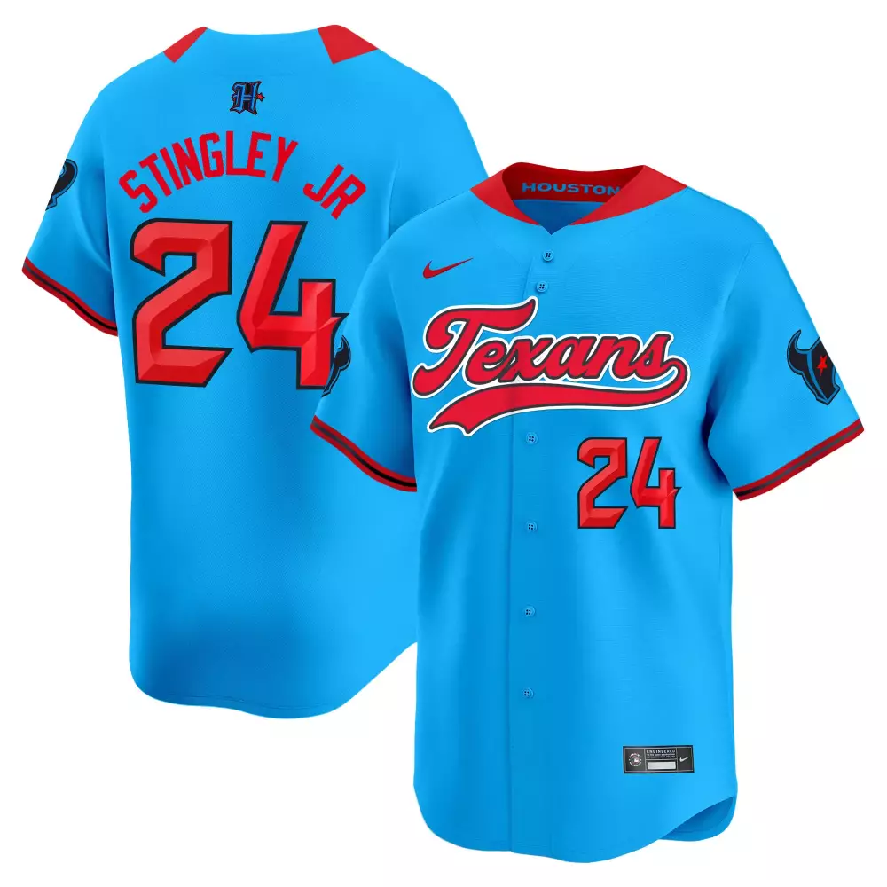 Derek Stingley Jr. 24 Jersey Blue Houston Texans Men Alternate Red All Stitched