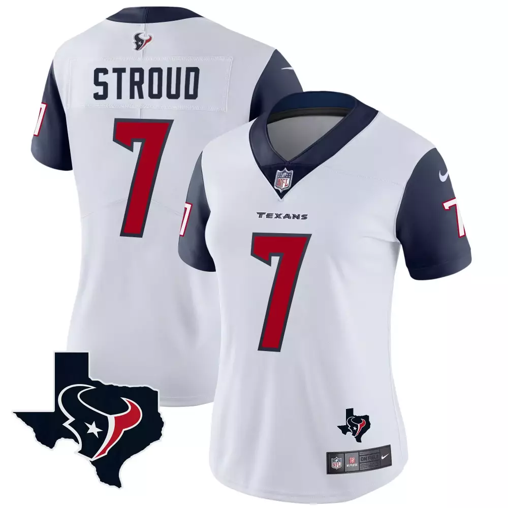 C.j. Stroud 7 Houston Texans Jersey White Women Replica Navy Red Vapor Limited All