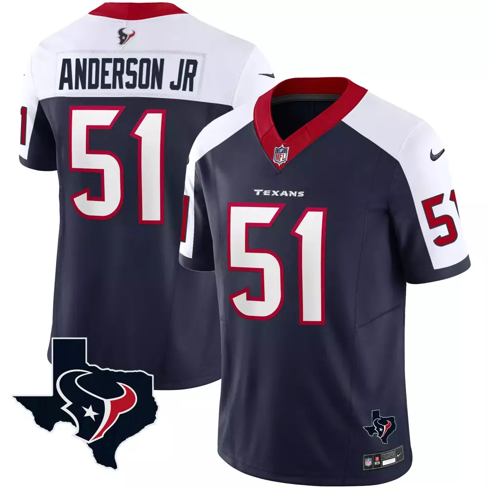 Will Anderson Jr. 51 Jersey Navy Blue Houston Texans Men White Red Alternate Vapor