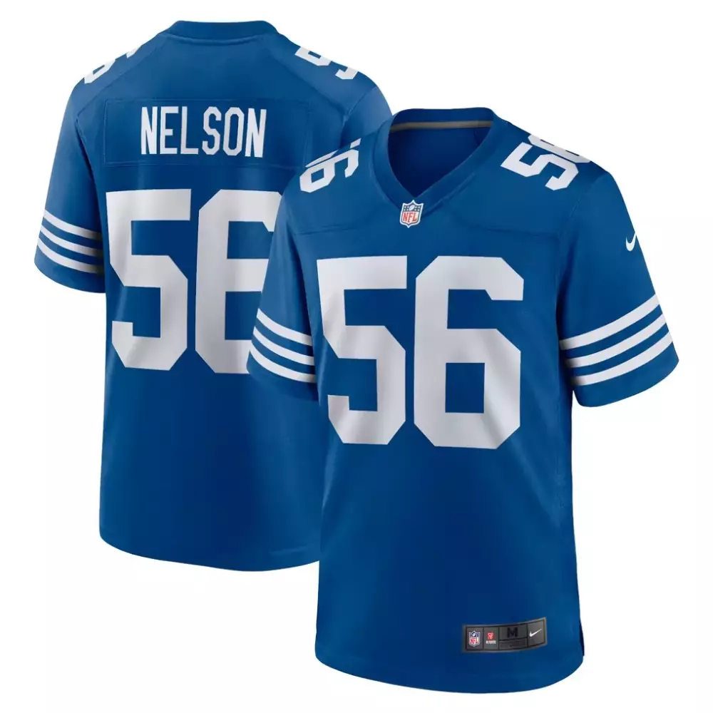Quenton Nelson 56 Colts Jersey Blue Men Replica White Alternate Game