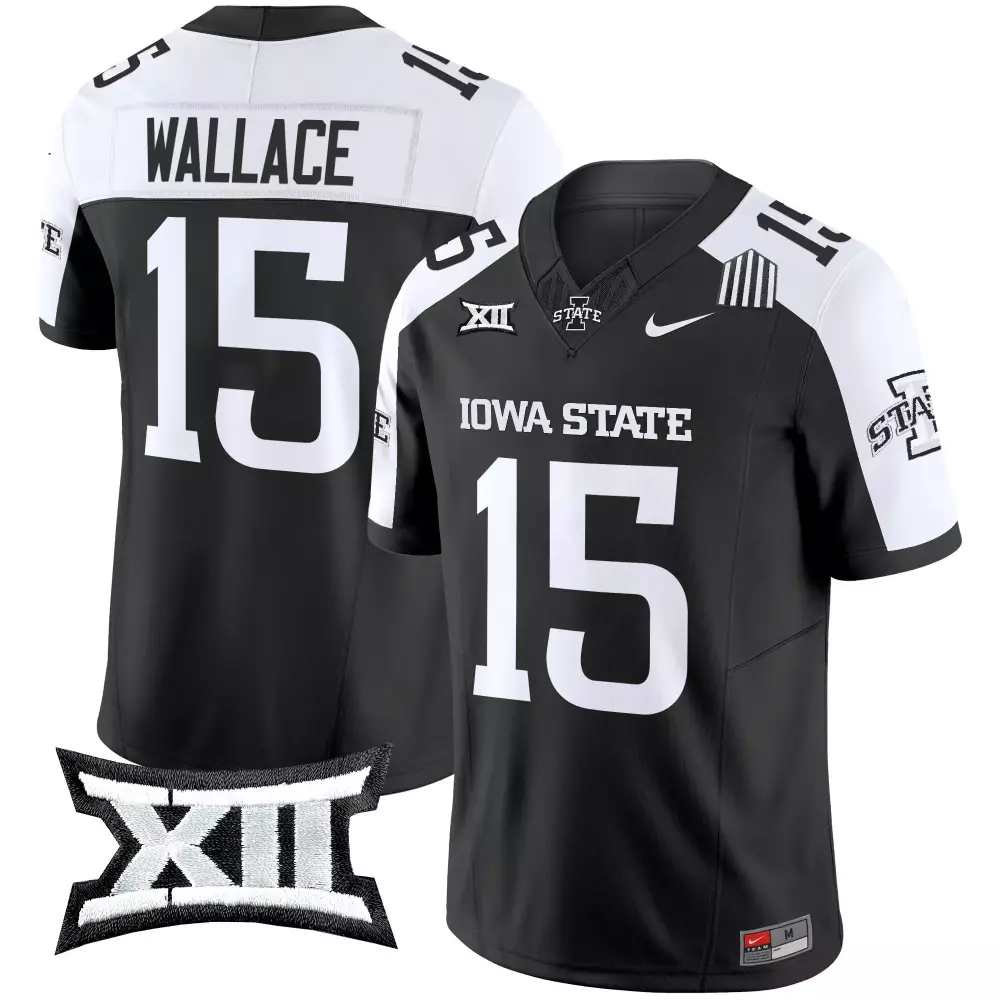 Wallace 15 Iowa State Jersey Black Big Men White Vapor Limited Embroidered