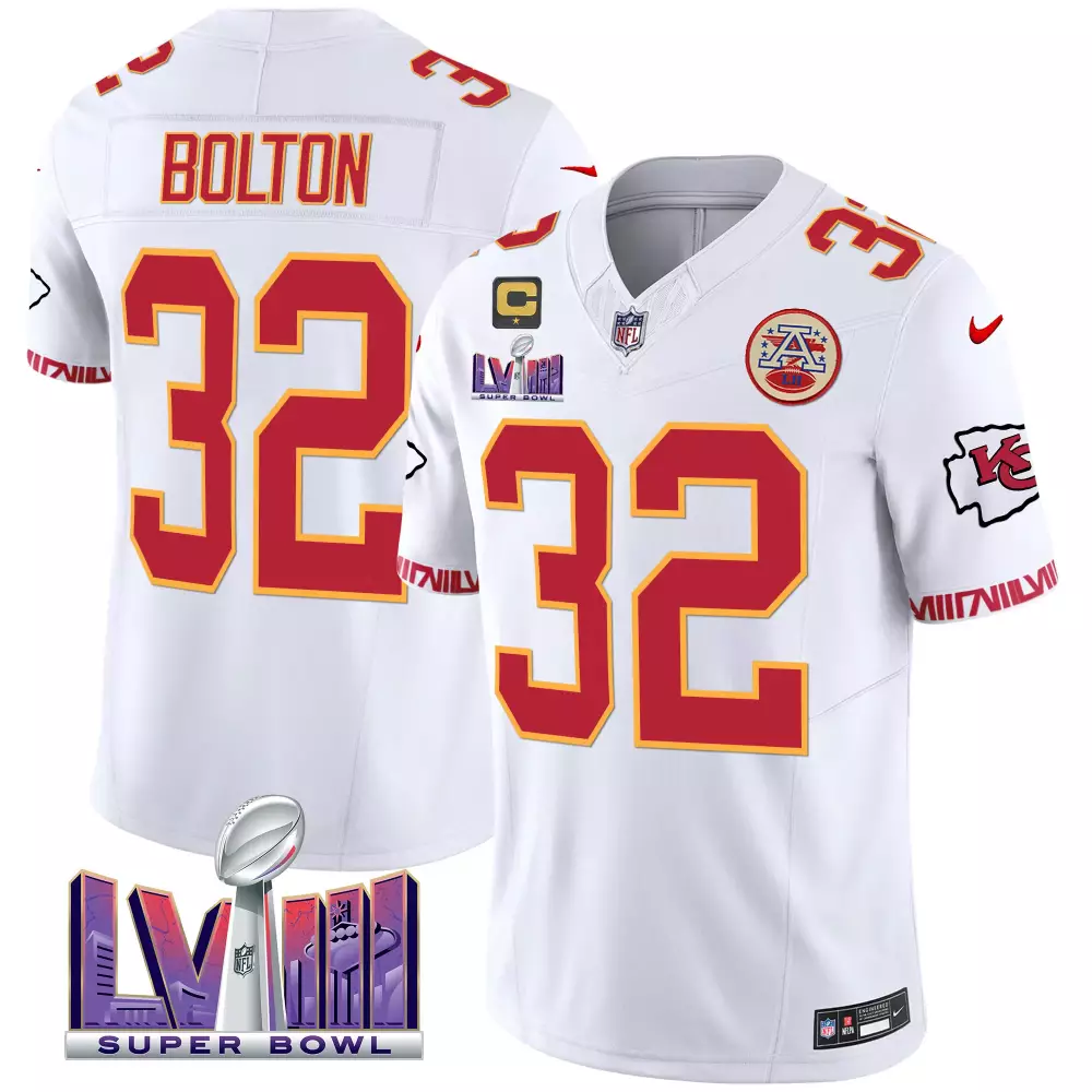 Bolton Lvii 32 Kansas City Chiefs Jersey White Super Bowl Lv Champions Men Player