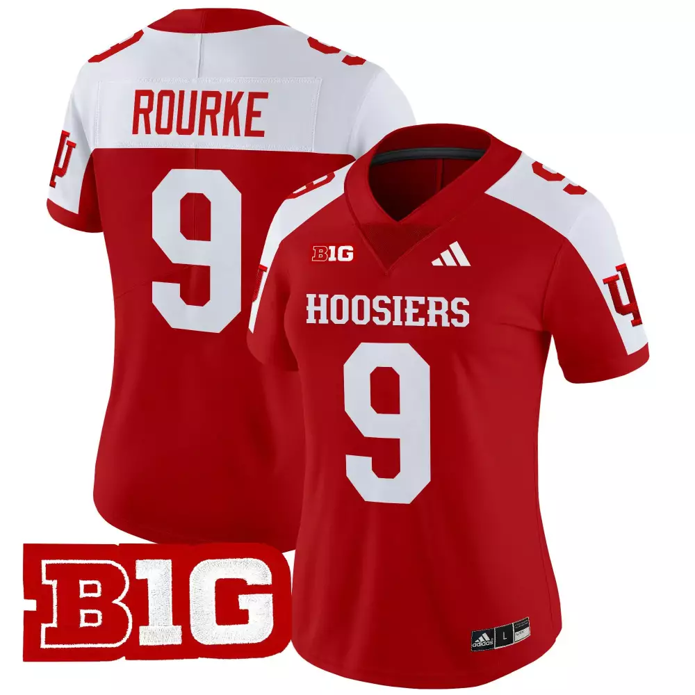 Kurtis Rourke 9 Indiana Hoosiers Jersey Red Big Ten Men White Vapor Limited All Stitched