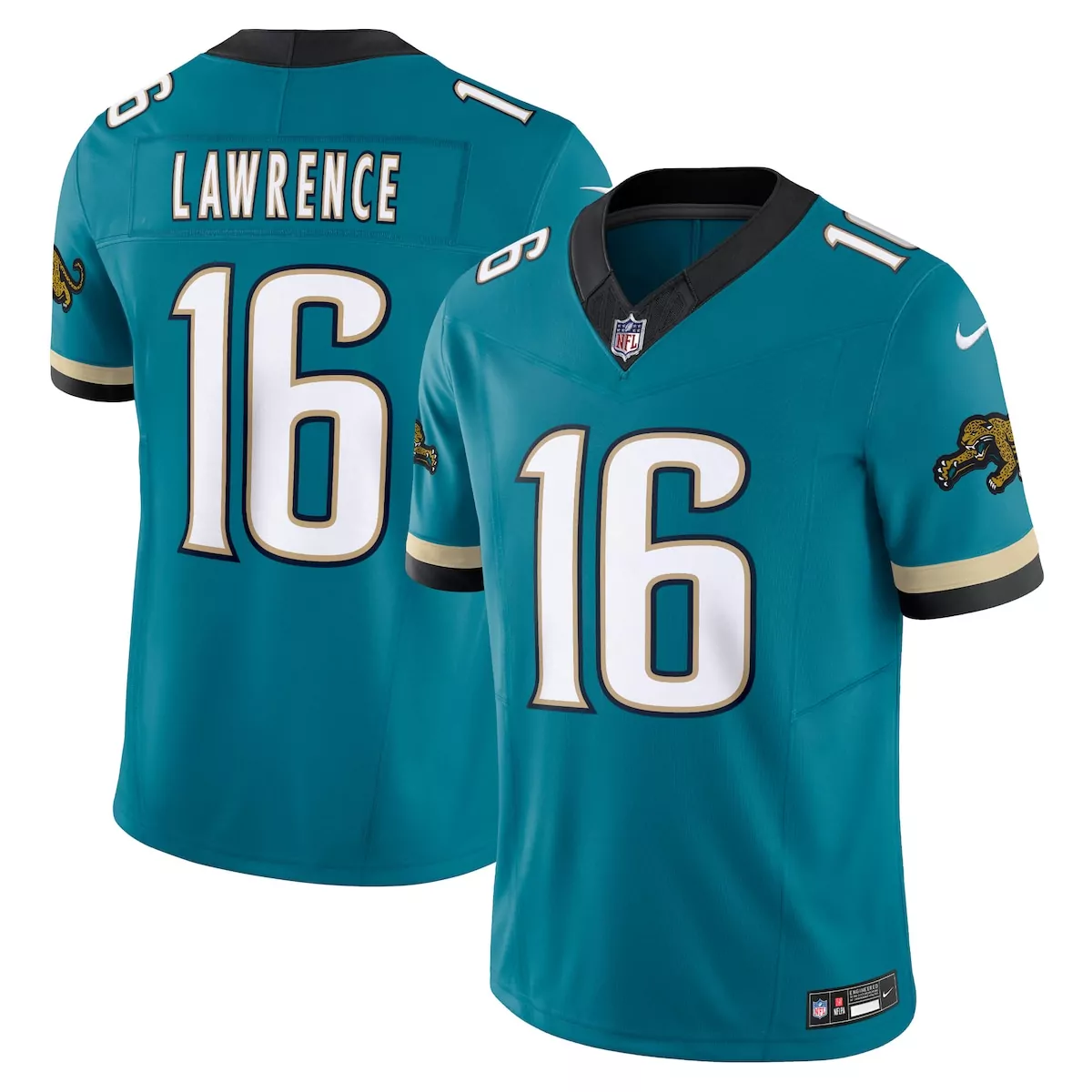 Trevor Lawrence 16 Jersey Teal Jacksonville Jaguars Men Replica Black White Gold