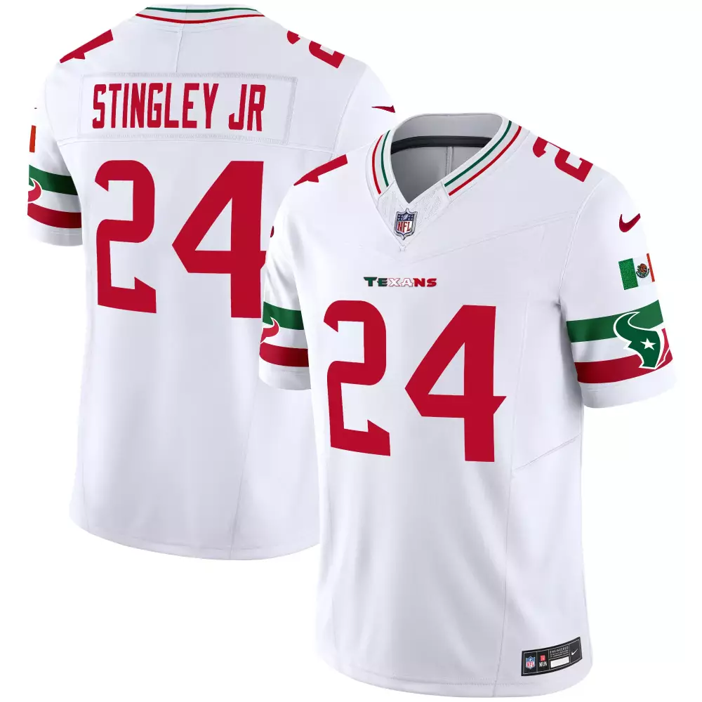 Derek Stingley Jr. 24 Texans Jersey White Mexico Flag Men Standard Alternate Red