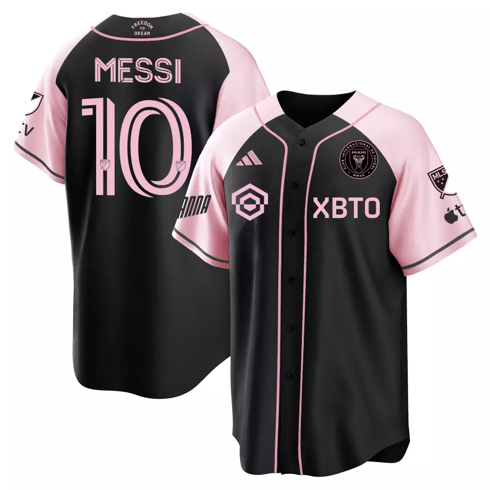 Messi Inter 10 Miami Cf Jersey Black Mls Apple 2023 Men Pink All Stitched Vapor