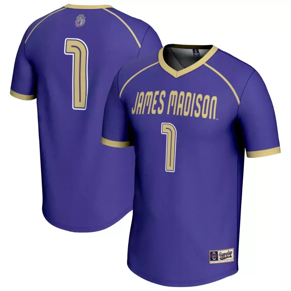 James Madison 1 Jersey Purple Gold Gameday Unisex Fashion