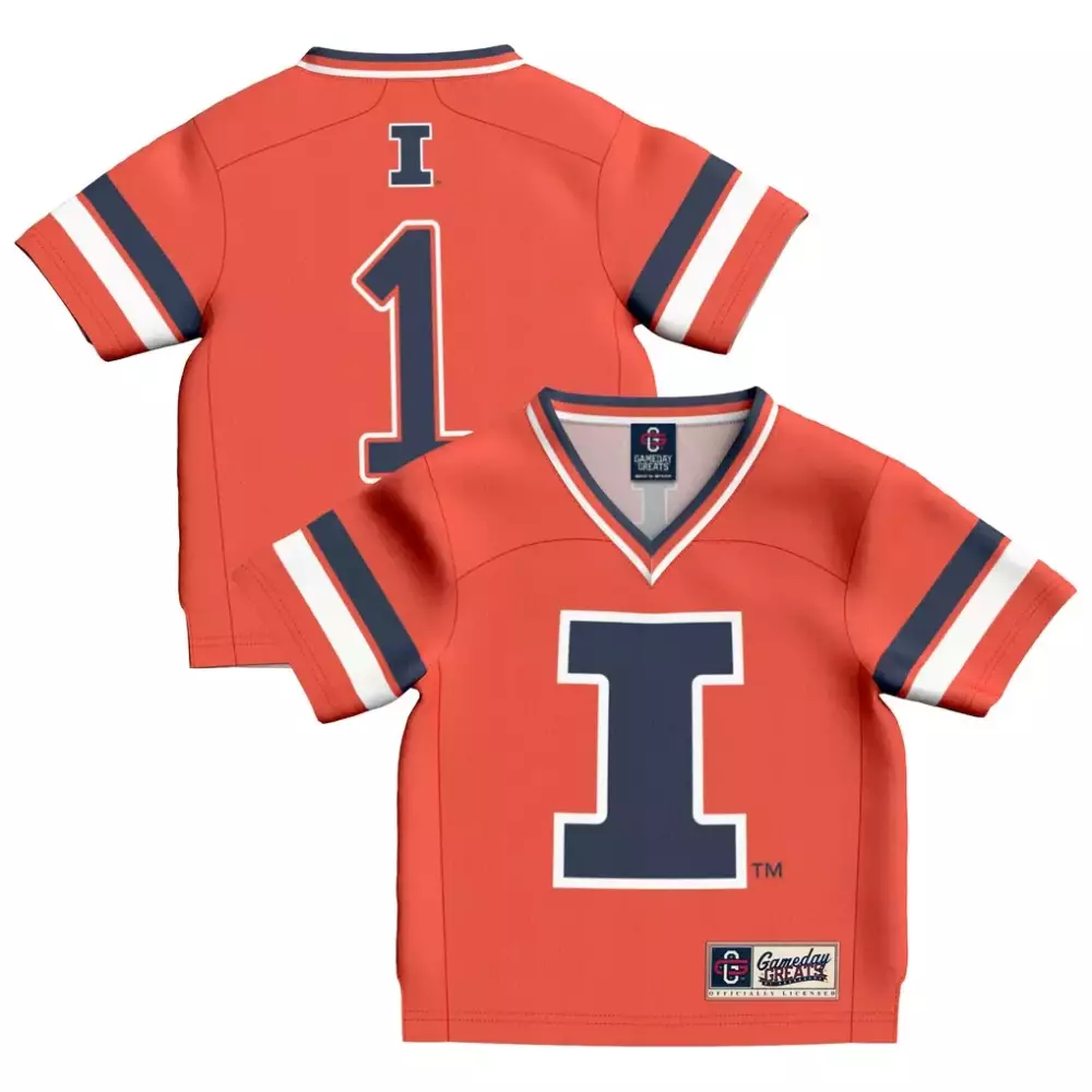Illinois Fighting Illini 1 Jersey Orange Navy White Gameday Fashion