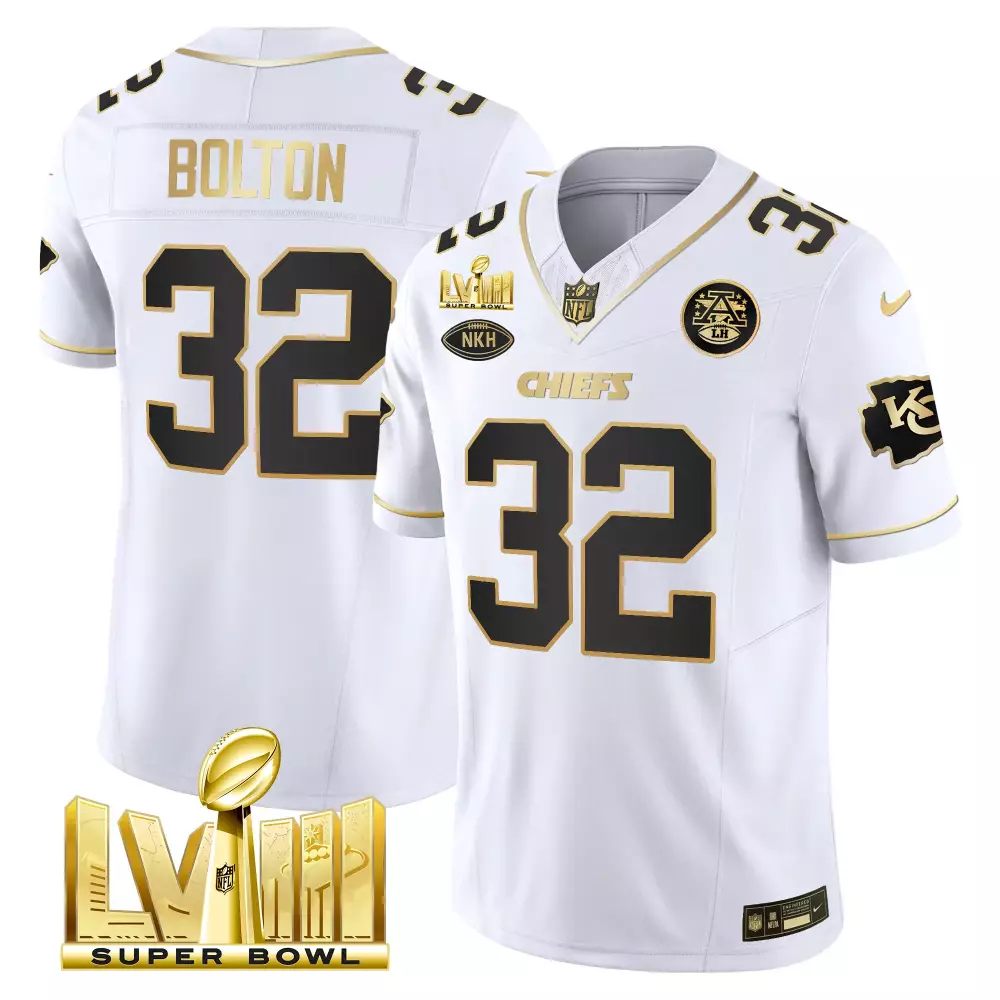 Nick Bolton 32 Chiefs Jersey White Super Bowl Lviii Champions Nkh AFC Championship