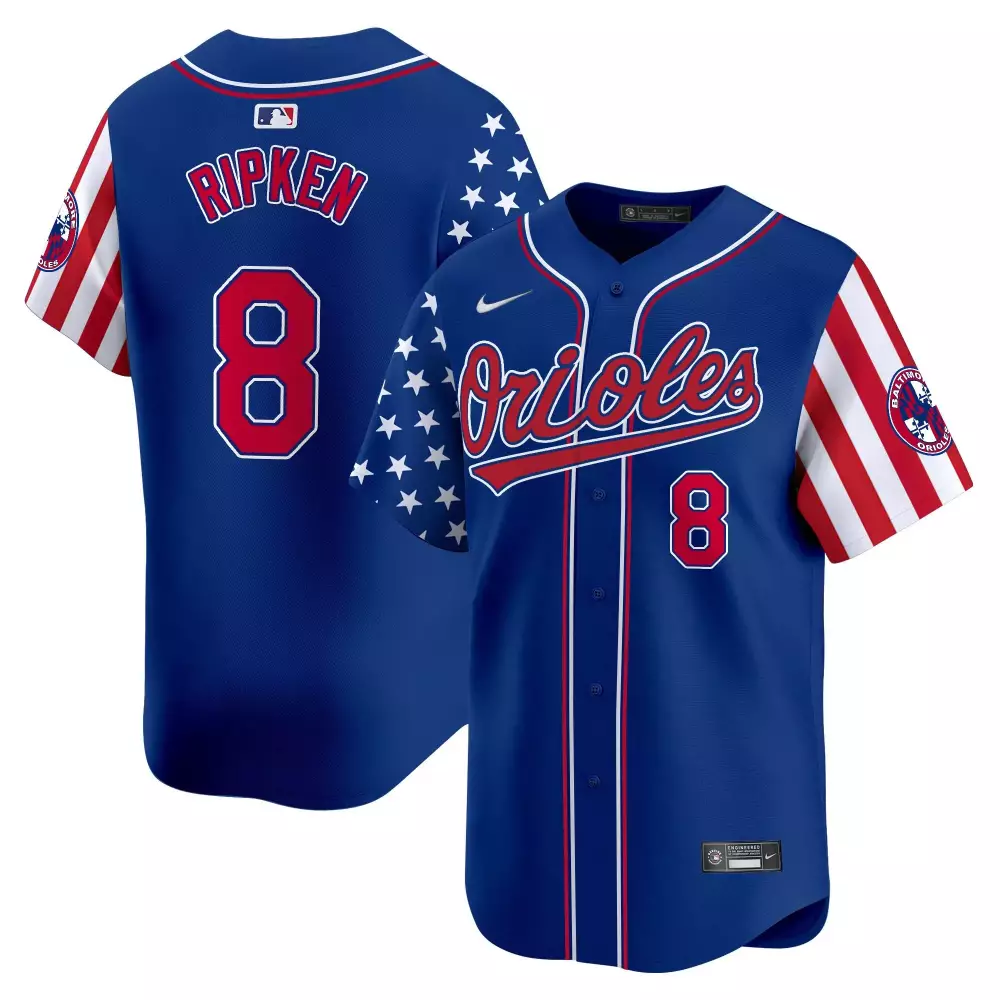 Cal Ripken 8 Baltimore Orioles Jersey Royal Blue Team Men Split Custom Design Red