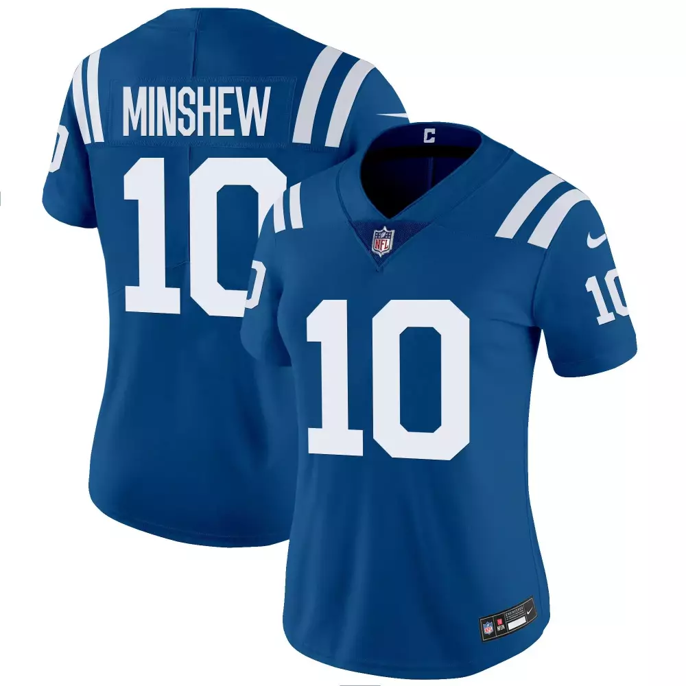 Gardner Minshew 10 Colts Jersey Blue Men Standard White Vapor Limited All Stitched