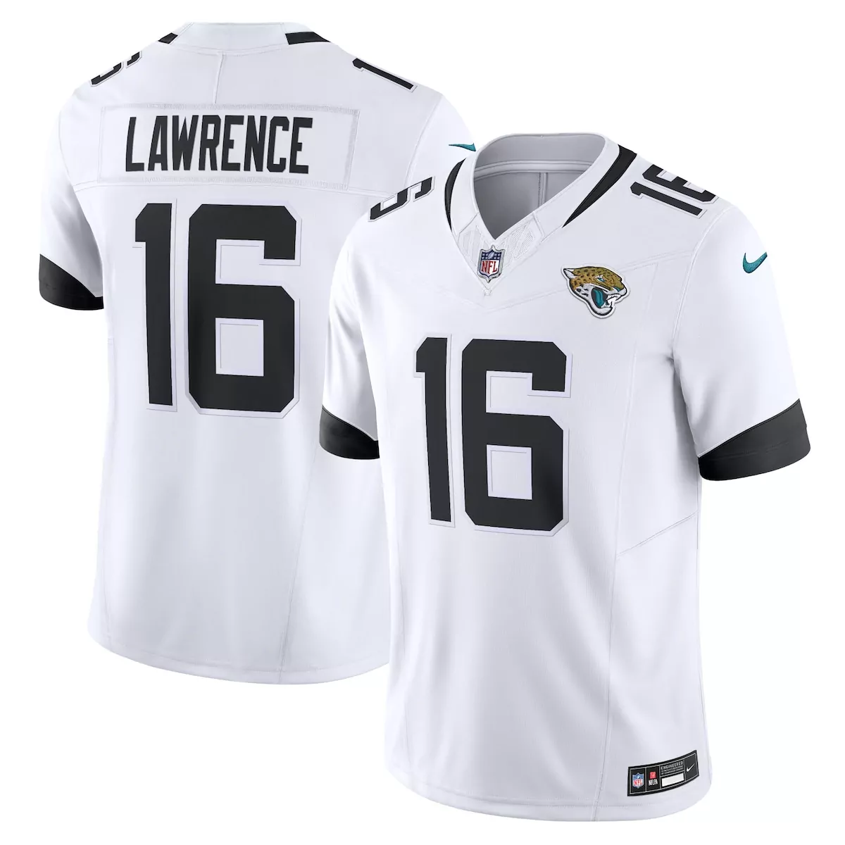 Trevor Lawrence 16 Jersey White Jacksonville Jaguars Men Authentic Black Teal Vapor
