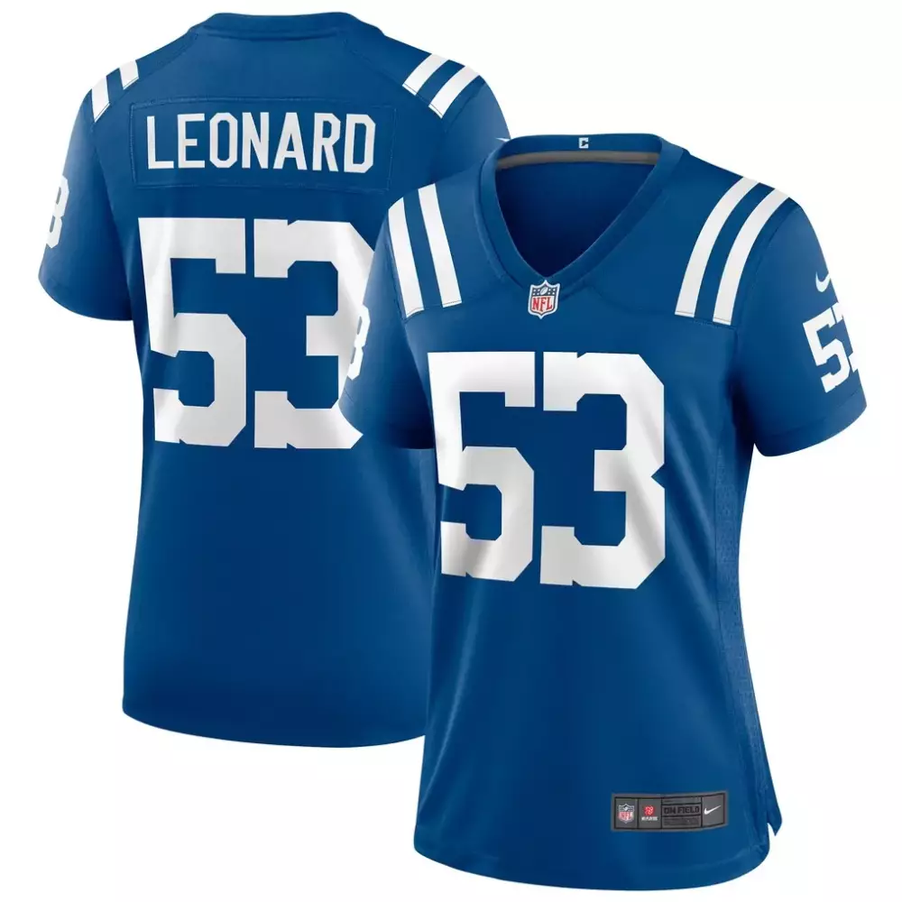 Riley Leonard 53 Colts Jersey Blue Women Replica White Game
