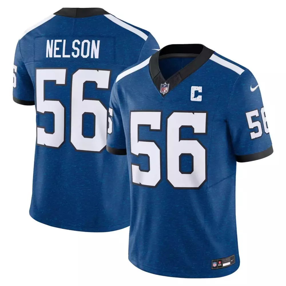 Quenton Nelson 56 Colts Jersey Royal Blue Men White Black Vapor Limited