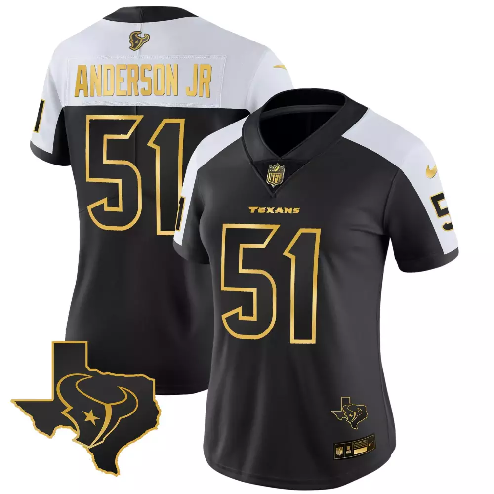 Will Anderson Jr. 51 Texans Jersey Black Men White Gold Alternate Vapor Limited All