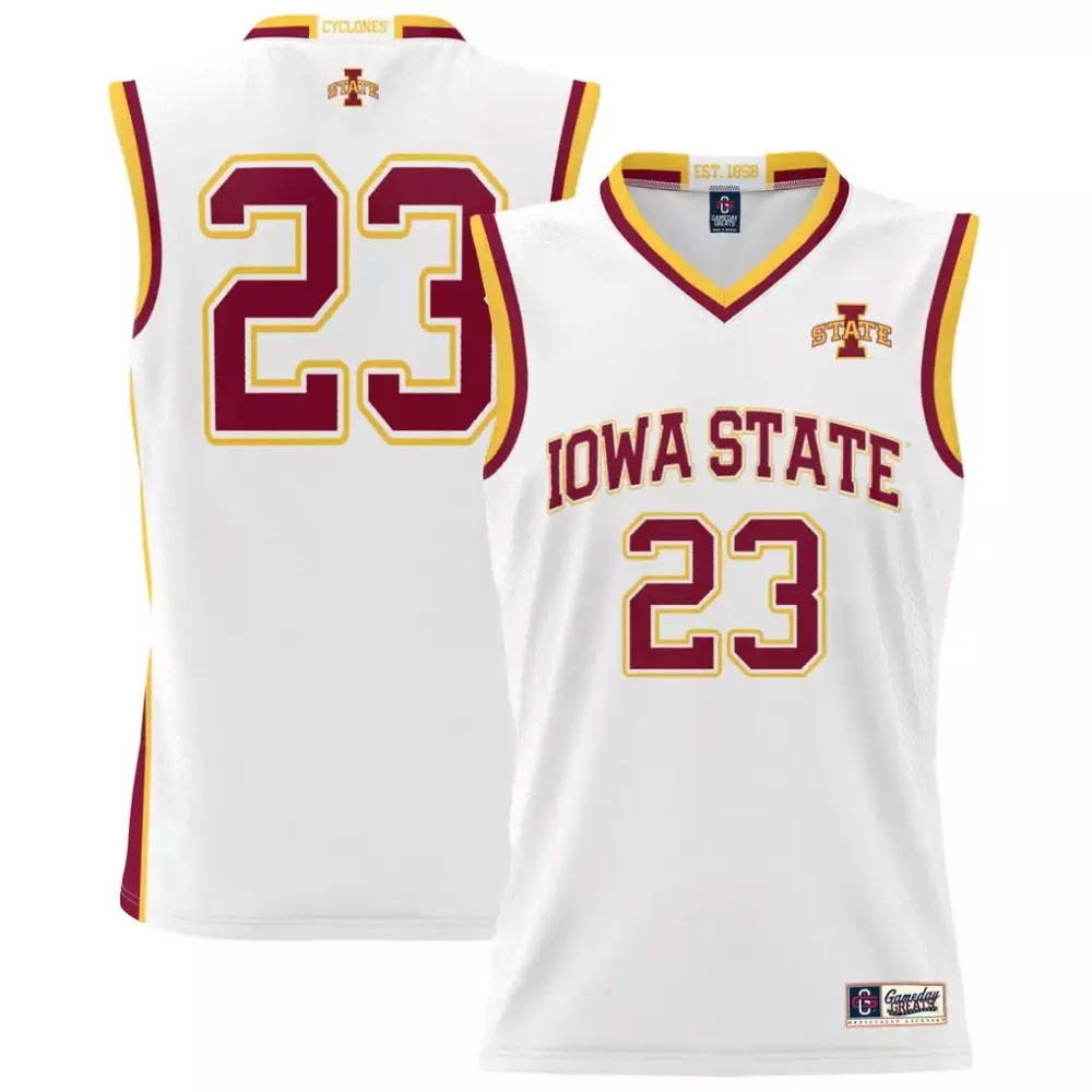 State Cyclones 23 Iowa Jersey White Gameday Greats Maroon Yellow Unisex