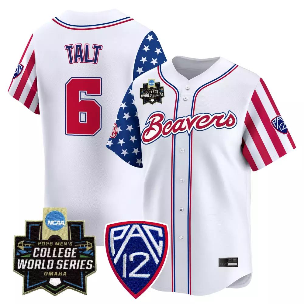 Talt State 6 Beavers Jersey White College World Series Men Red Blue Vapor Embroidered
