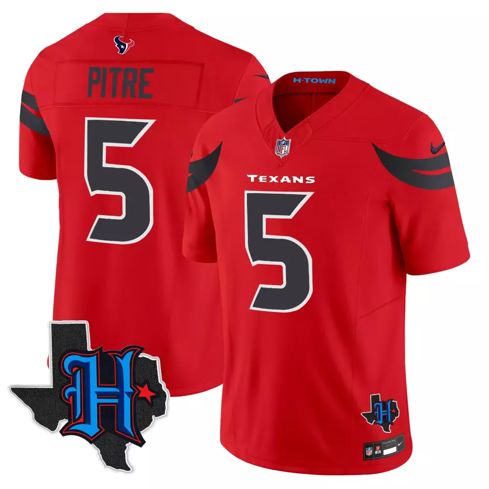 Pitre H 5 Texans Jersey Red H-town Houston Texas Men Game Black All Stitched Vapor