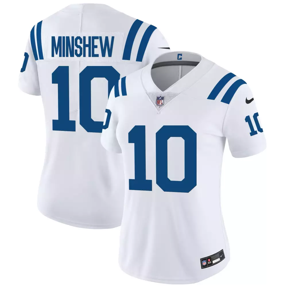 Gardner Minshew 10 Colts Jersey White Men Player Royal Blue Vapor Limited All Stitched