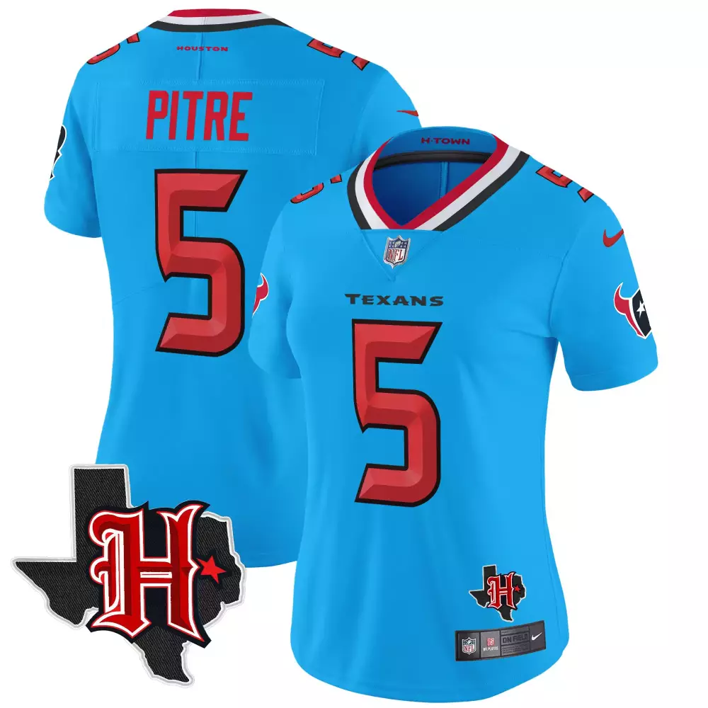 Jalen Pitre 5 Texans Jersey Blue Texas Women Replica Alternate Red White Black Vapor