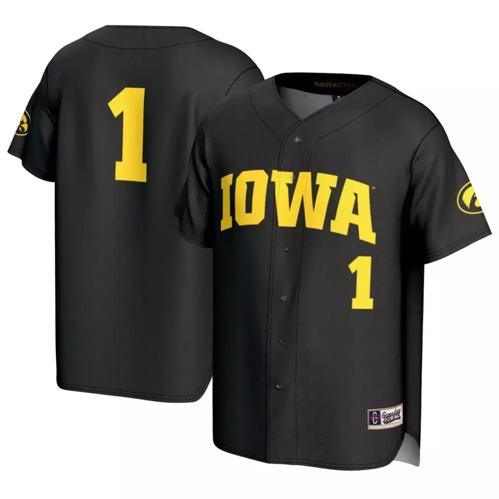 Iowa Hawkeyes 1 Jersey Black Men Yellow Gameday Unisex Fashion