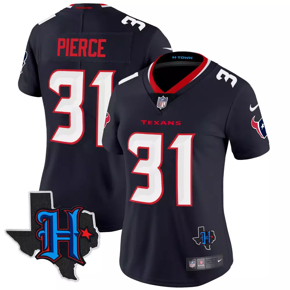 Pierce H 31 Houston Texans Jersey Navy Blue H-town Texas State Women White Red All
