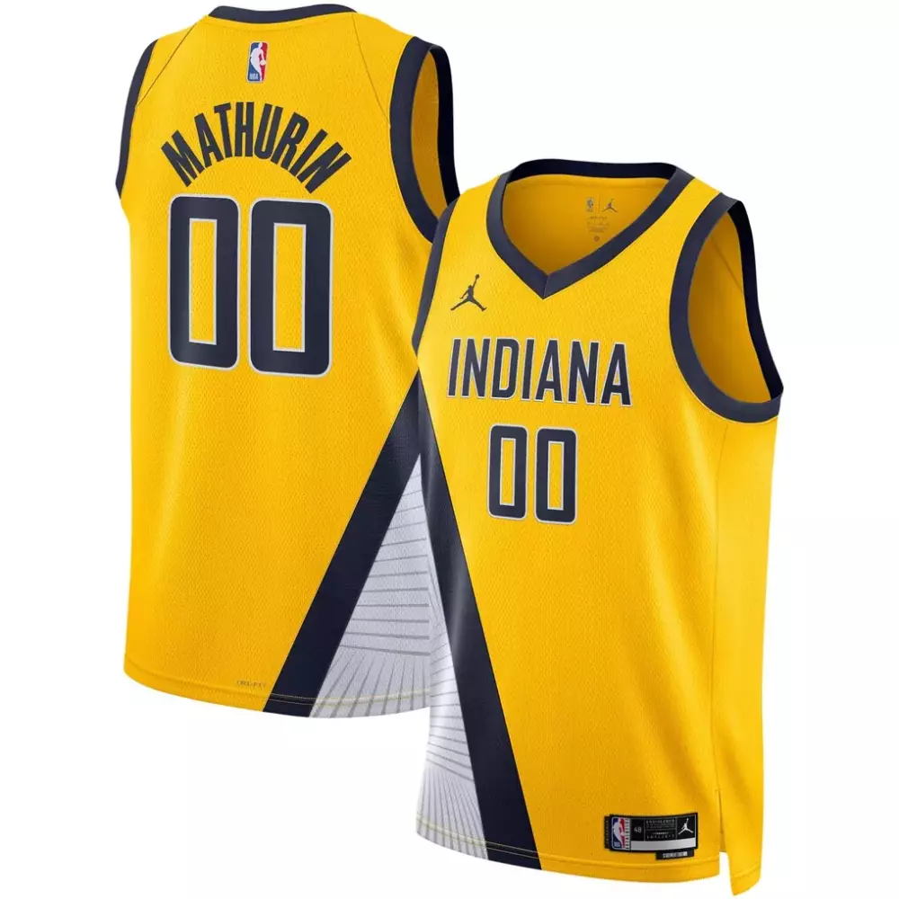 Bennedict Mathurin Indiana Jersey Yellow Men Split Design Navy White Unisex Swingman