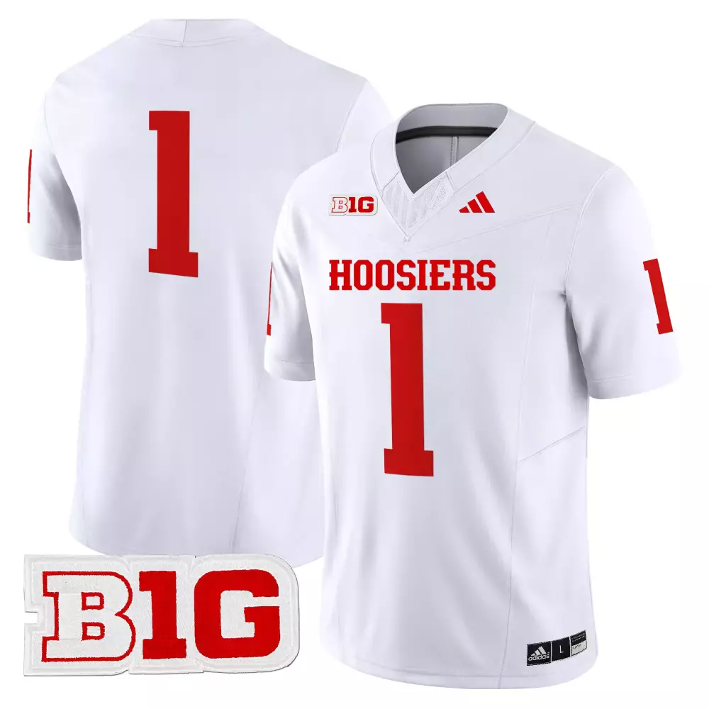 Indiana Hoosiers 1 Jersey White Ncaa Big 2022 Men Red Stitched