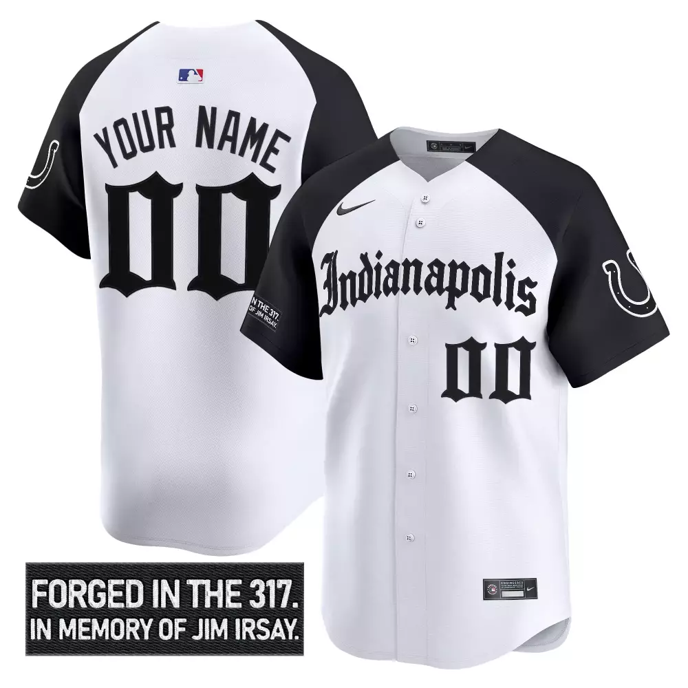 Custom Indianapolis Colts Jersey White Jim Irsay Men Black