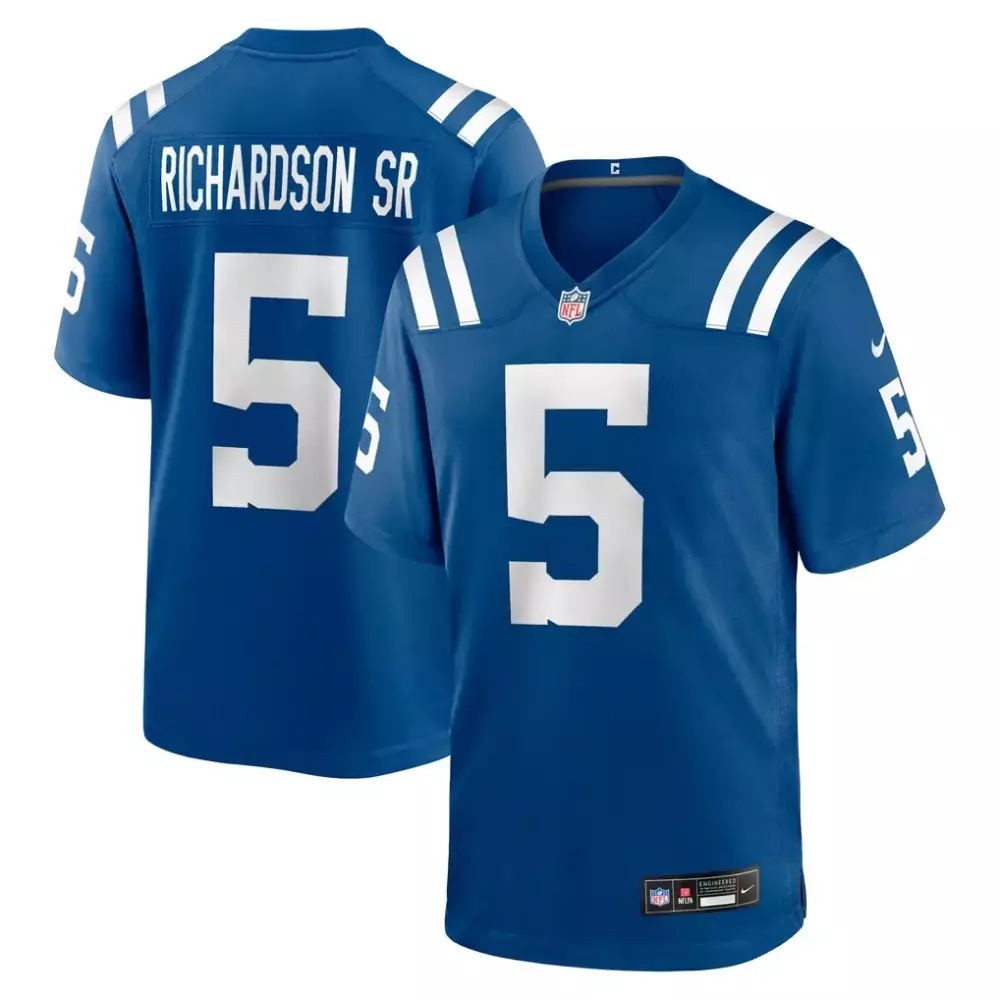 Anthony Richardson Sr. 5 Jersey Royal Blue Indianapolis Colts Men Official White