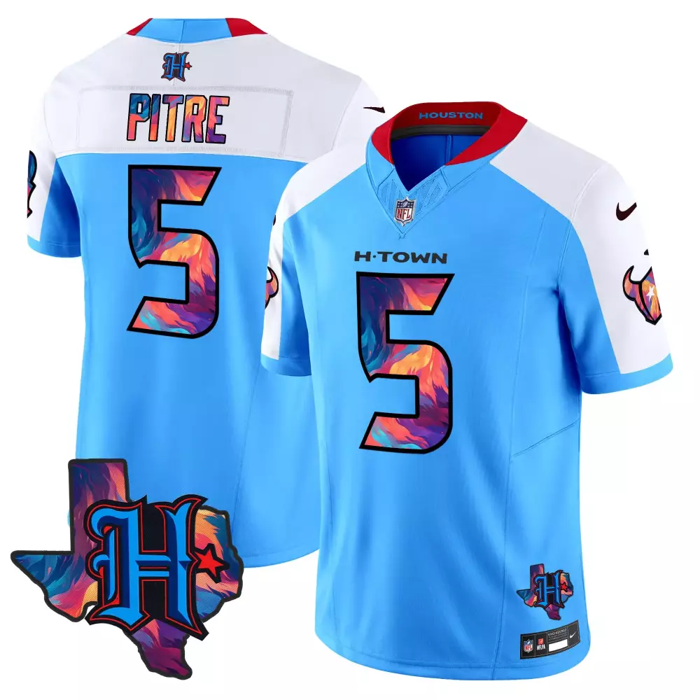 Jalen Pitre 5 Houston Texans Jersey Blue Lunar New Year Men Event Alternate Custom Design