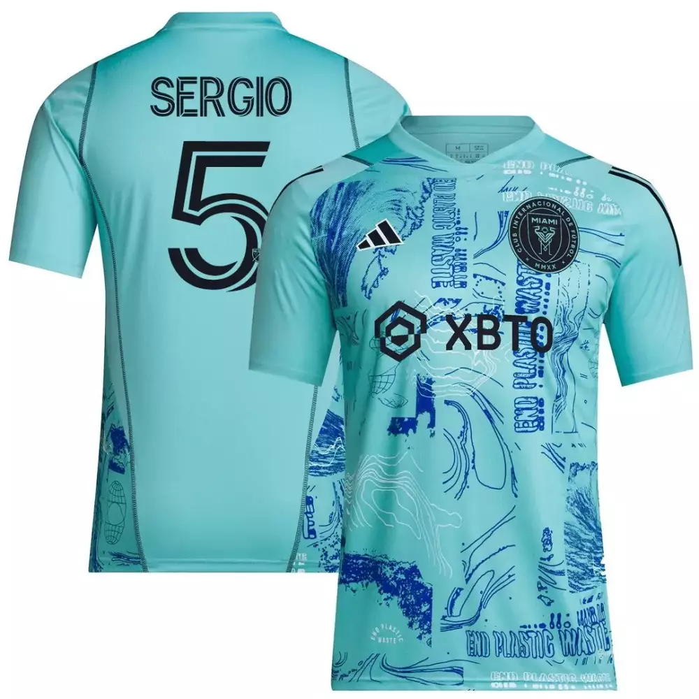 Messi Inter 5 Miami Cf Jersey Aqua Mls Works Men Custom Design Blue Black White All