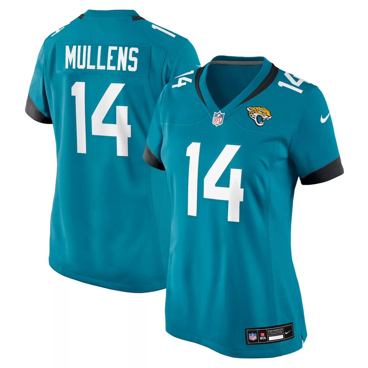 Nick Mullens 14 Jersey Teal Jacksonville Jaguars Men Replica Black White Game