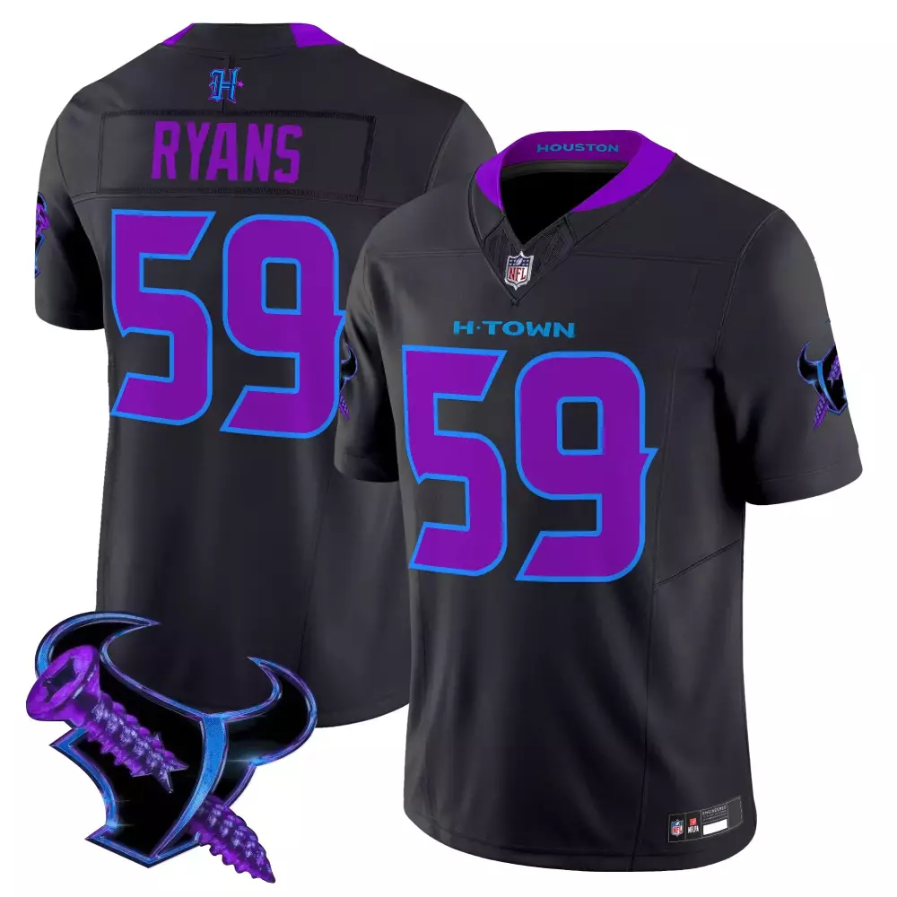 Demeco Ryans 59 Houston Texans Jersey Black Lunar New Year H-town Men Alternate Purple