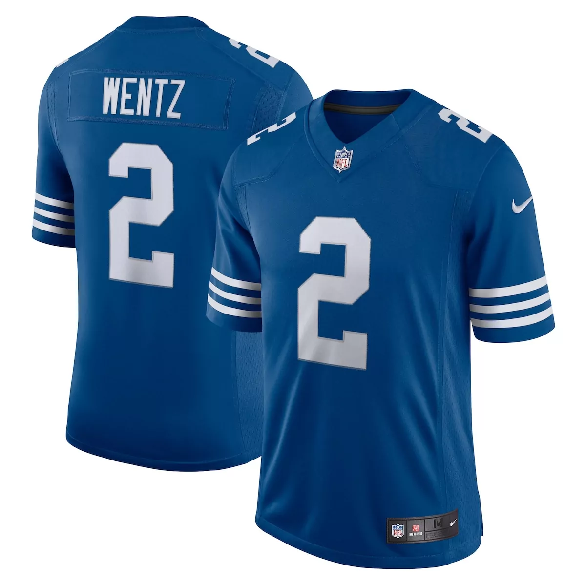 Carson Wentz 2 Colts Jersey Royal Blue Men Game White Alternate Vapor Limited