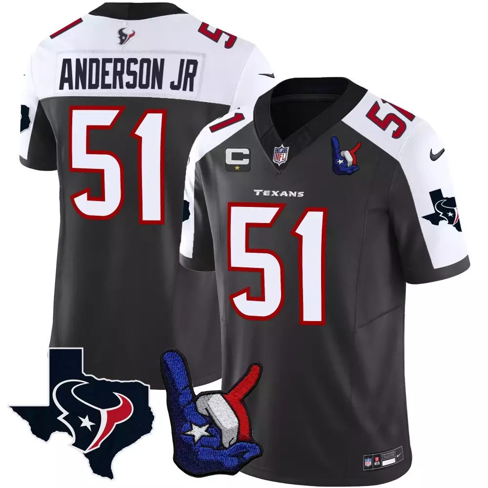 Will Anderson 51 Texans Jersey Dark Gray State Hand Gesture Men Standard Alternate
